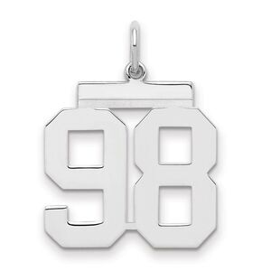 Sterling Silver, Athletic Collection Medium Polished Number 98 Pendant